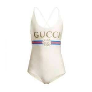 Gucci One Piece Swimsuit White Medium